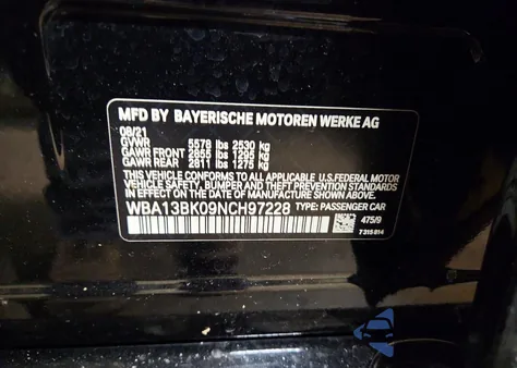 2022 BMW M550Xi z USA, uszkodzony, nr VIN WBA13BK09NCH97228